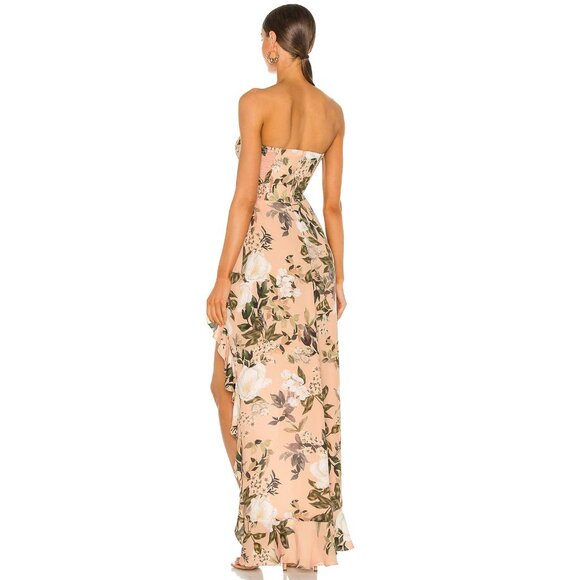 Amanda Uprichard X Revolve Eden Gown Strapless Maxi Rose Floral Pink Medium - Picture 3 of 13
